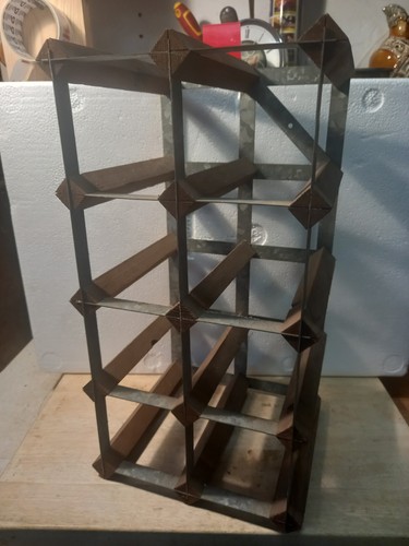 Vintage dark wood and metal - and,