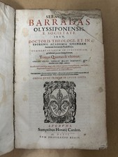 Large Antique 17th Century 1612 Sebastiani Barradas Olyssiponensis Vellum Book
