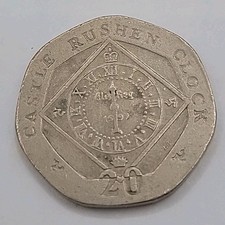 2016 QEII Isle of Man Castle Rushen Clock Circulated Twenty Pence 20p coin