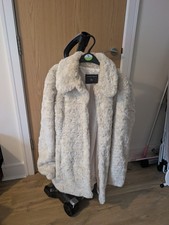 Dorothy Perkins Faux Fur Jacket UK Size 12, Cream White