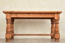 RUSTIC PINE FARMHOUSE REFECTORY KITCHEN DINNING TABLE VTG ANTIQUE Sandblasted