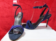 REISS purple blue Suede Leather Strappy Peep toe heel shoes  UK 6,  EU 39