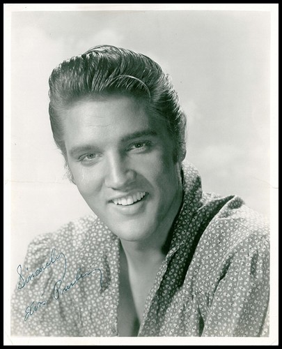 Elvis presley signed w - elvis, b&w