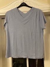 *New* Size 28/30 Ellos Blue Ribbed V Neck Top