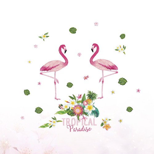 Pack flamingo wall - of,