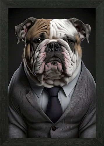 English bulldog mens - bulldog, suit