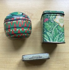 3 X Metal Decorative Metal Tins Vgc