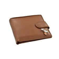 Soft Brown Leather Wallet with Coloured Stags Head Emblem XLW008-STAGA