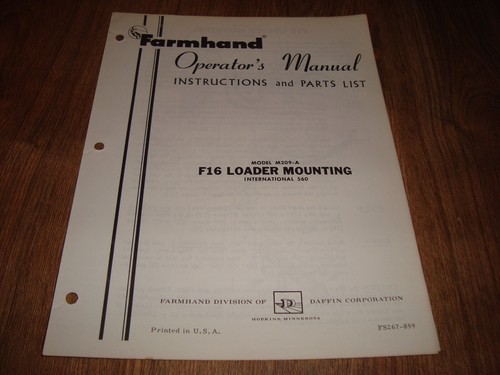 Farmhand m209 f16 loader - farmhand,