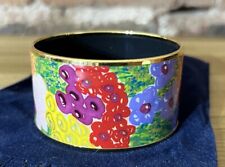 FREY WILLE Floral Symphony Impressionist Flowers 24K Gold Enamel Bangle (size M)
