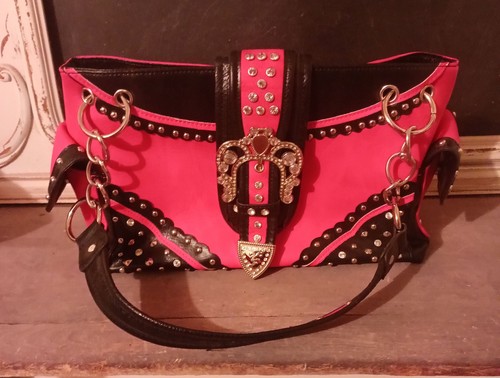 Pink black western shoulder - &,