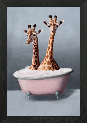 Giraffes tub framed - in, a