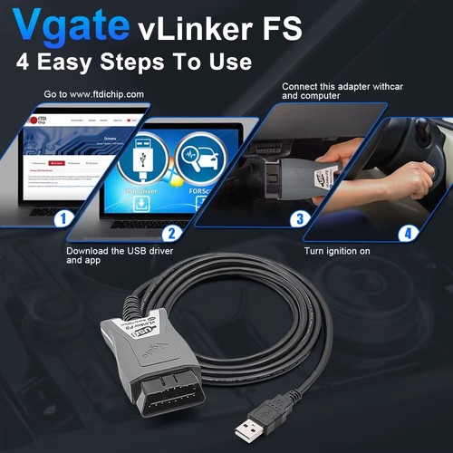 Vgate vlinker usb obd2 - vgate, fs