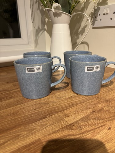 New denby elements blue mugs - denby,