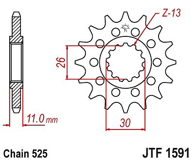 Front sprocket 2091 with - front, 15