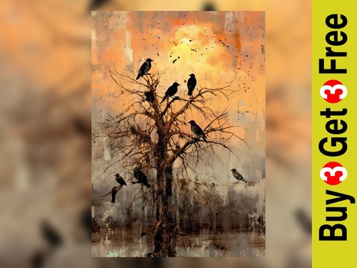Mysterious crows barren - crows,