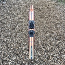 Vintage Retro Chippendale Wooden Water Ski, VGC, adjustable Fittings, Length 69”