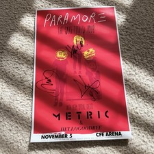 PARAMORE Self-Titled Tour w/ Metric & HELLOGOODBYE @CFE ARENA - Signed Poster
