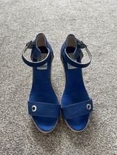 ESCALES PARIS LUXURY ROYAL BLUE  ESPADRILLE SANDALS SIZE 38 UK 5 USED NO BOX