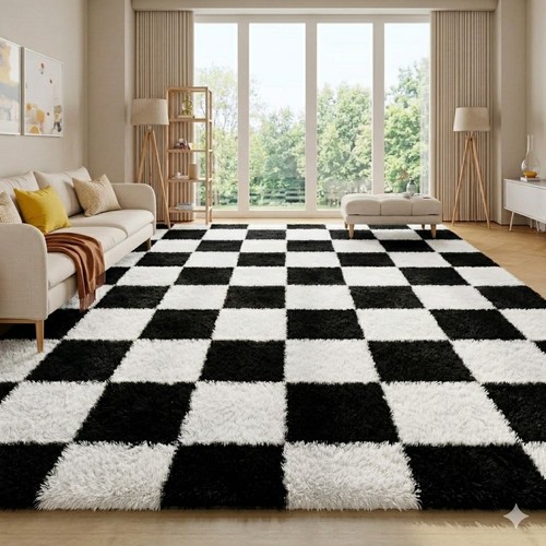 Fluffy rug large shaggy rugs - rug,