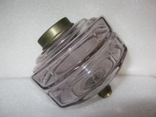 Superb Antique Clear Glass Oil Lamp Font, Duplex Screw Collar