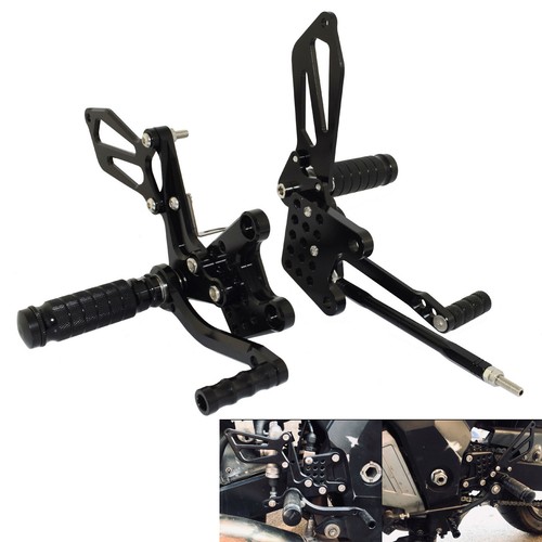 Black adjustable rearset - black,