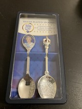 Queen Elizabeth’s Diamond Jubilee Commemorative Silver Engraved Spoons - Unused
