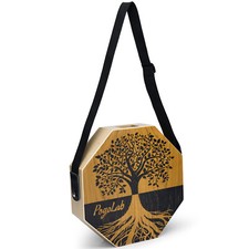 POGOLAB Portable Two-Tone Cajon Drum Wooden Drum with Adjustable Strap 26''-47''