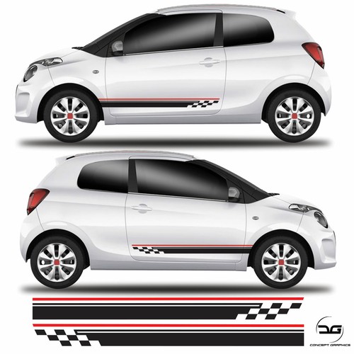 Racing side stripe checkered - racing,