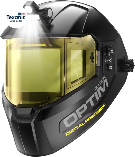 Welding helmet with light - helmet, light-full