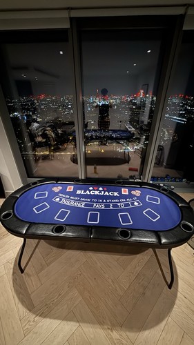 Player folding poker table - player,
