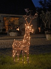 Faux Rattan Light Up Reindeer