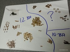 Loco kits, bits .  Job lot 12BA BRASS  BOLTS NUTS WASHERS/SPACERS etc..