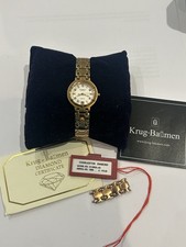 Ladies Watch “KRUG BAUMEN” G/P Diamond, Silver Dial, Bracelet, Working, K-Time
