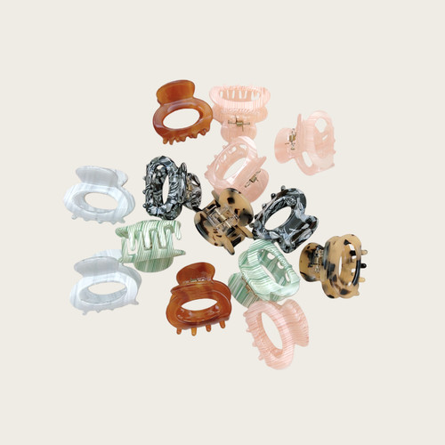 Pair mini acetate hair claw - of,