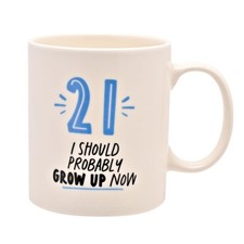 21st birthday mug blue - birthday,