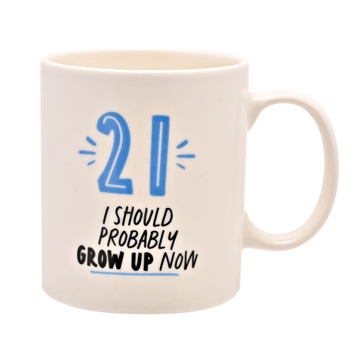 21st birthday mug blue number - blue,