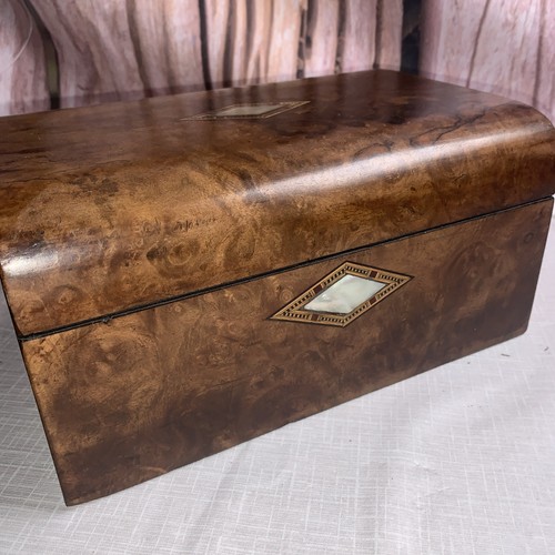 Antique walnut wooden sewing - walnut,