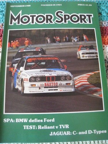 Motor sport sep 1988 spa - spa, bmw