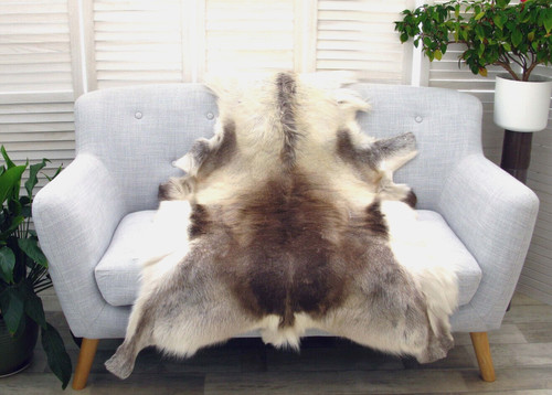 Genuine reindeer hide rug - hide,