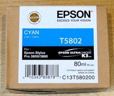 GENUINE EPSON T5802 Cyan ink