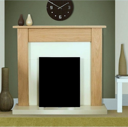 Electric fire oak cream wooden - electric,