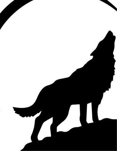 Wolf howling woods moon paint