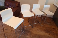 IKEA GLENN BAR STOOL WHITE & CHROME SET OF 4