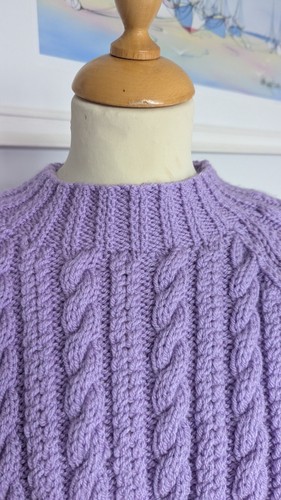 Hand knitted aran - by, me,