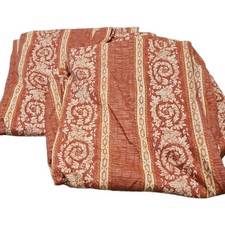 90x90  Curtains Terracotta  Damask heavy lined pencil pleat 228cm X 228cm