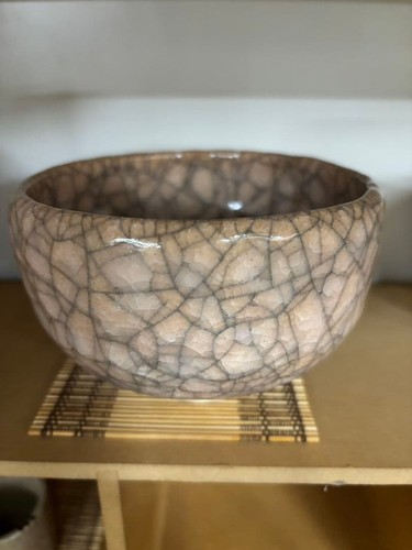 Crackle glaze matcha - crackle, bowl