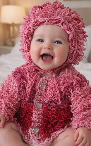 Loopy bonnet and cardigan - loopy,