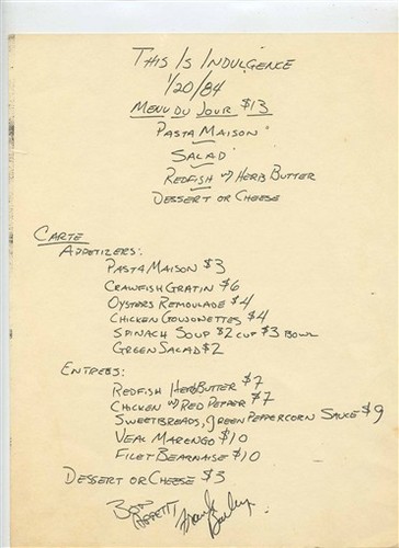 Indulgence bistro menu - bistro, new