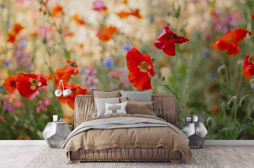 Poppy floral self adhesive - 3d,